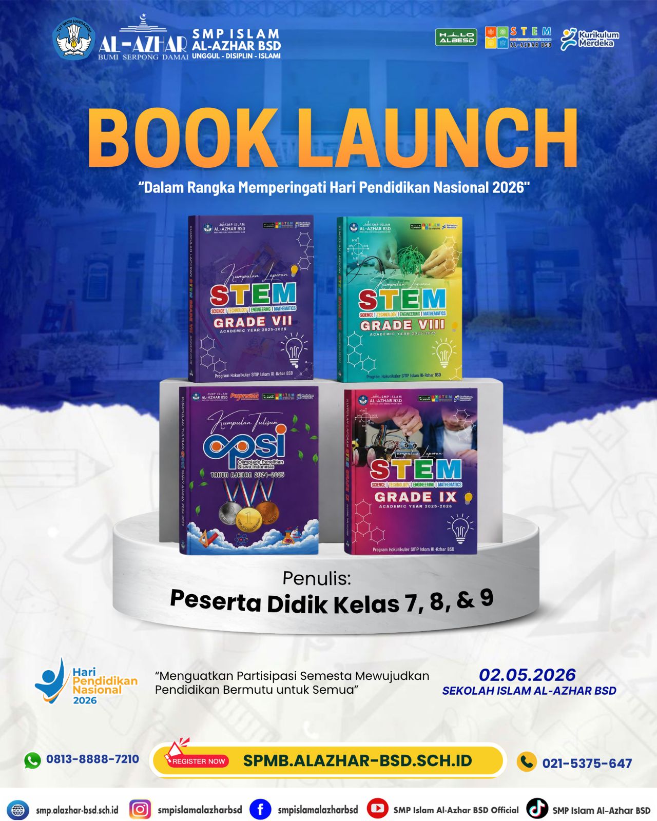 SMP Islam Al Azhar BSD Luncurkan Tiga Buku STEM dalam Peringatan Hardiknas 2026