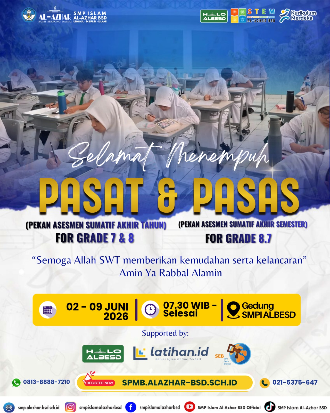 PASAT & PASAS SMP ISLAM AL AZHAR BSD